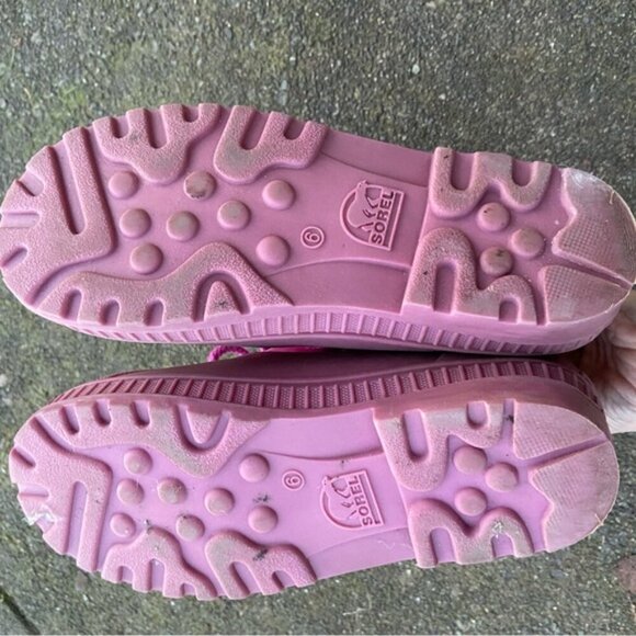 Sorel fleece insulated snow pink boots winter boots S Sz 6 - Picture 9 of 9